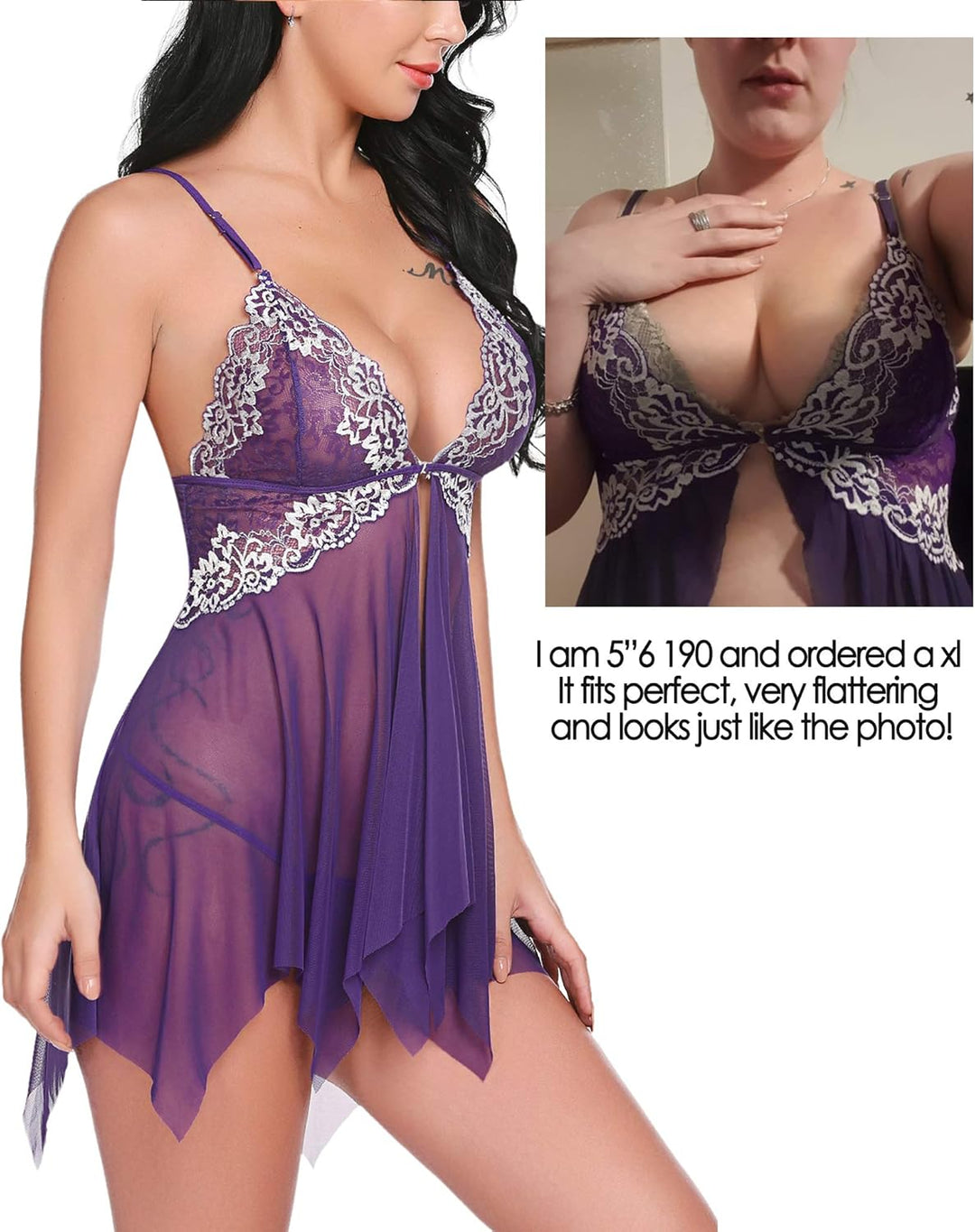 Monica – Lace Babydoll & G-String Set