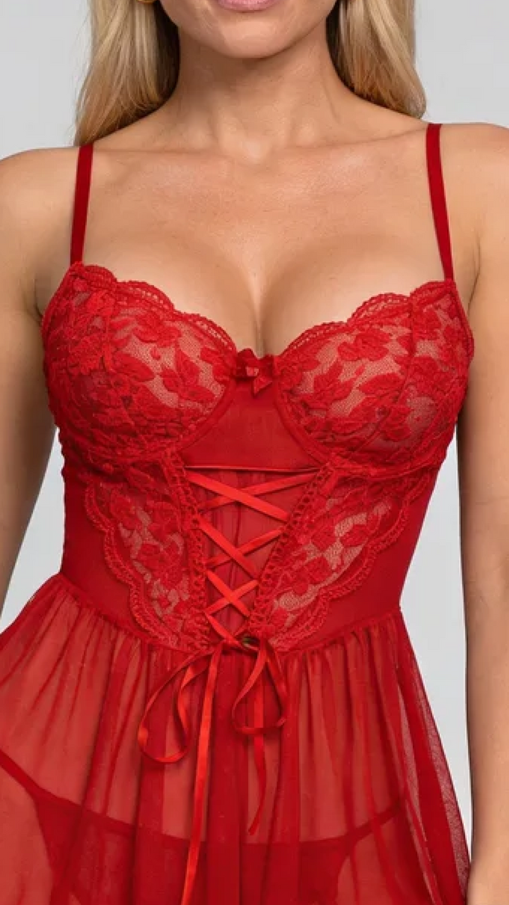 Nova Elegant Nightgown with Floral Pattern